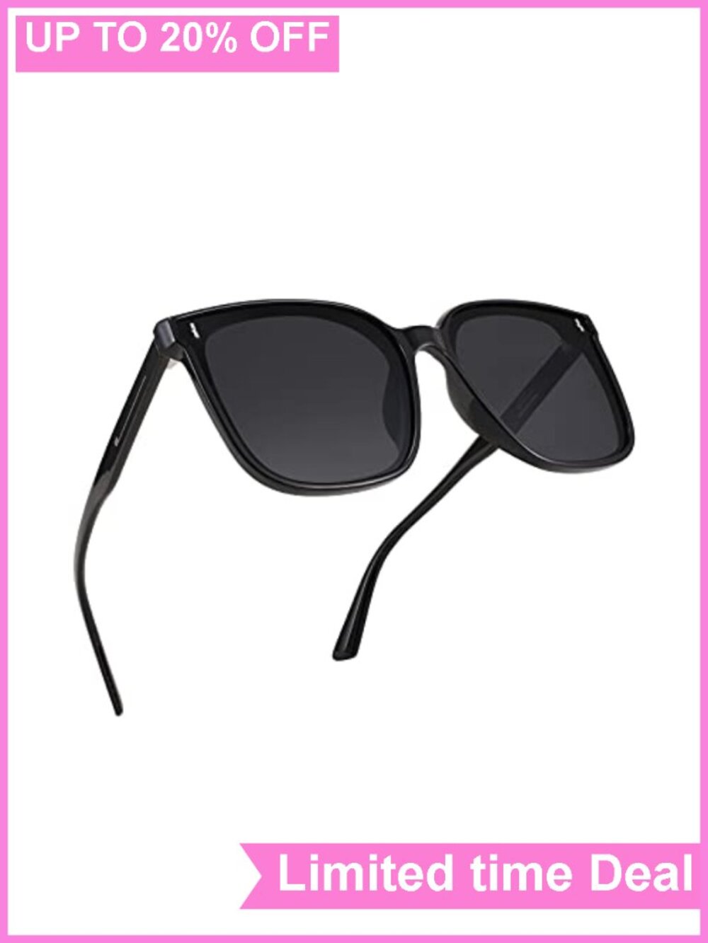 Oversized Polarized Sunglasses Vintage Square UV400 Full Frame Shades
